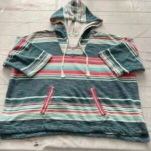 Woolrich Woman’s 100% organic cotton Quinn Eco Rich Harbor Stripe Poncho…